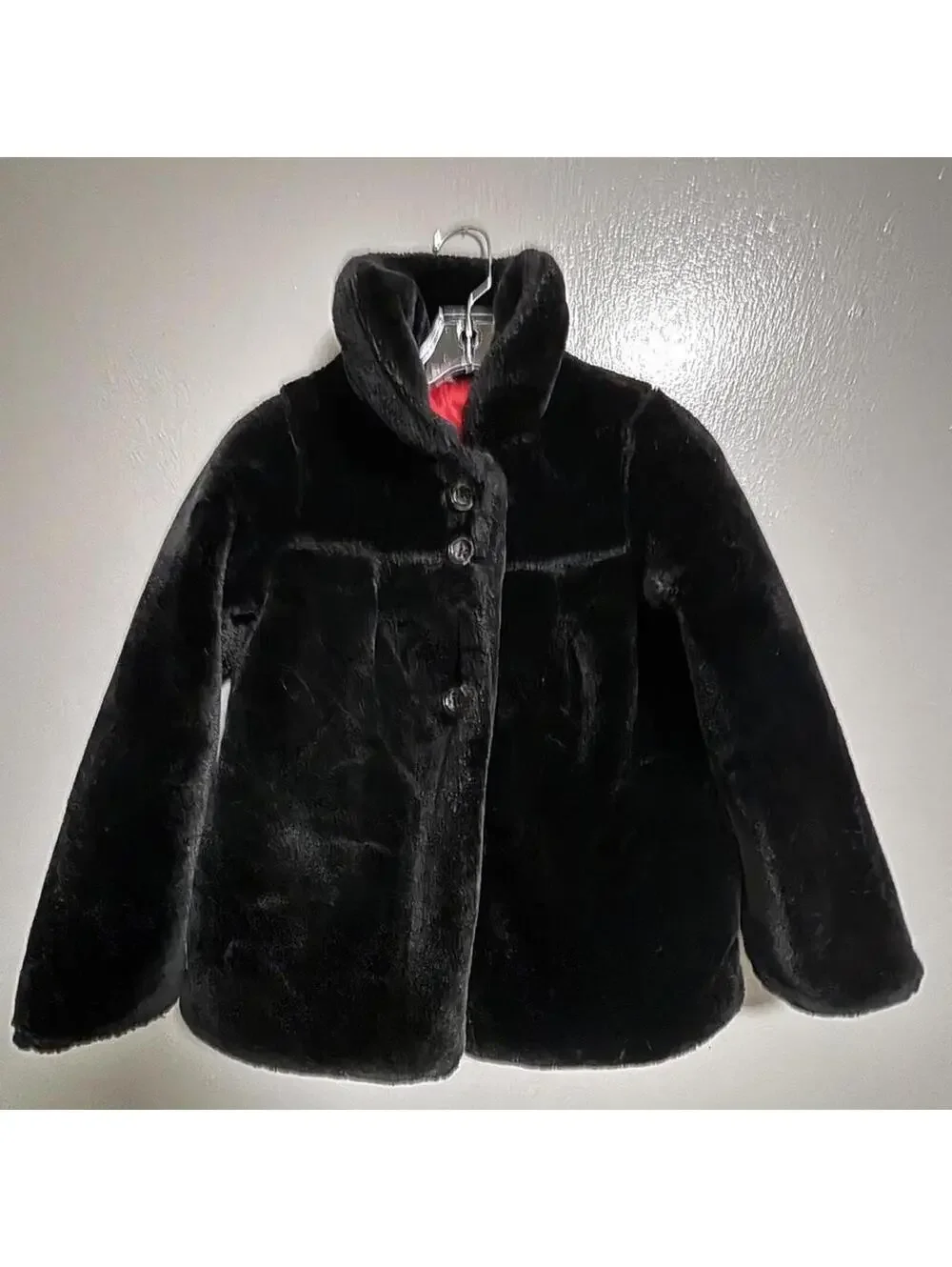 Oshkosh B’gosh black faux fur coat
